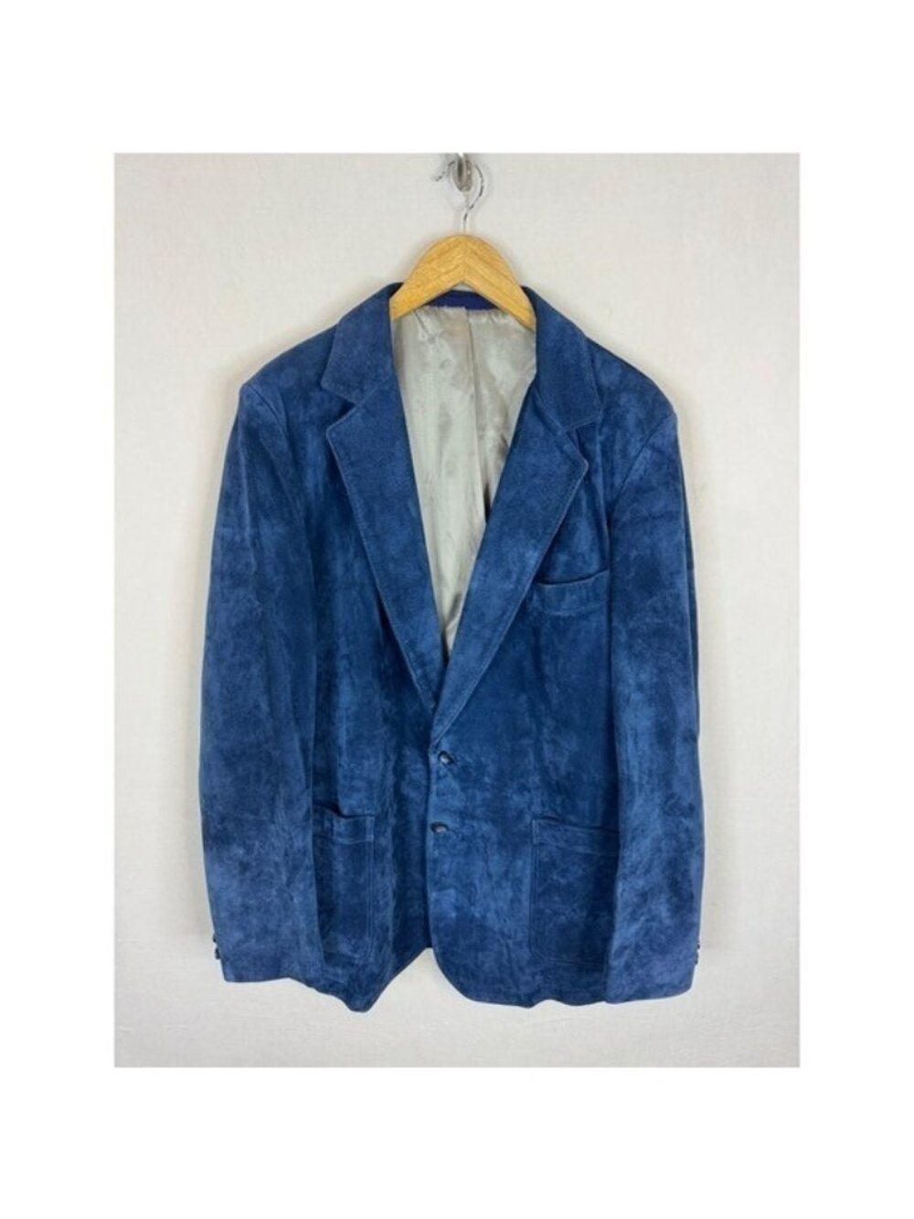 Vintage Sears The Mens Store Blue Suede Leather Blazer Sport Coat Size 44 Canada